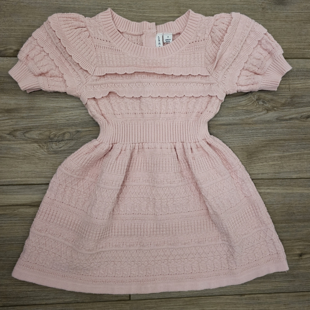 Janie & Jack Blush Knit Kids Dress